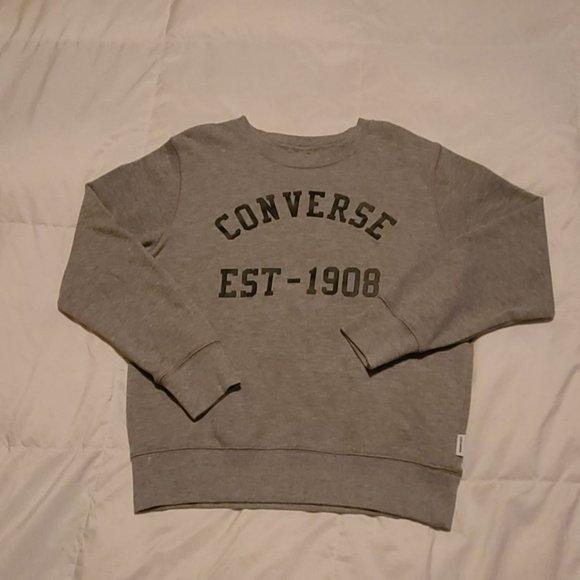 Converse Vintage Chuck Taylor Sweater (Big Boys) DK GREY  - Size  M (10-12) - Picture 5 of 6